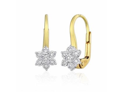 Briliantové dívčí náušnice Lucia (Materiál šperku Žluté zlato)