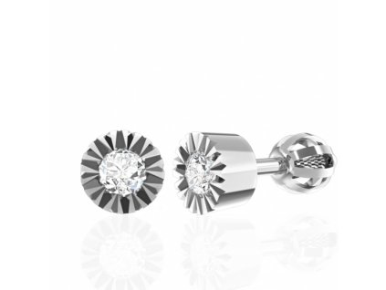 Jemné peckové náušnice Lorea, zlato se zirkony (Materiál šperku Žluté zlato)