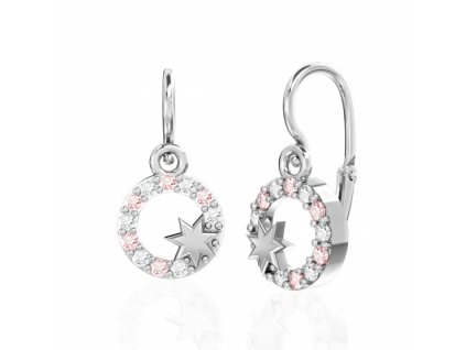 Hvězdné zlaté dětské náušnice Evie se zirkony (Materiál šperku Žluté zlato, Barevné varianty zirkonů Světle modrý zirkon)