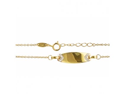 Zajímavý náramek Susie, žluté zlato se zirkony (Materiál šperku Žluté zlato, Délka 15 cm)
