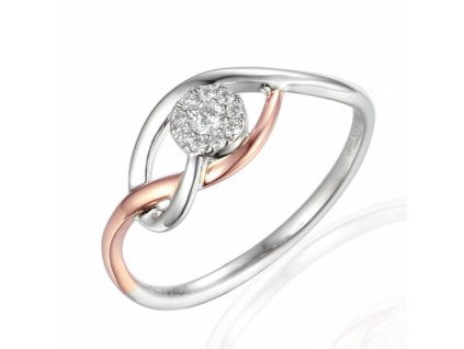 Diamantový prsten Meredith, kombinované zlato a brilianty (Materiál šperku Kombinované zlato, Velikost 46)