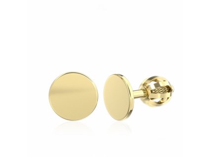 Minimalistické zlaté náušnice IDOL Circle (Materiál šperku Žluté zlato)