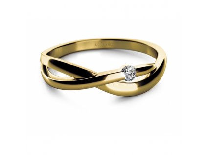 Zásnubní prsten Odette ve zlatě (Materiál šperku Žluté zlato, Velikost 46)