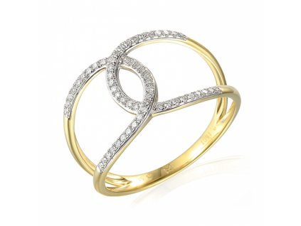 Diamantový prsten Emory, zlato s brilianty (Materiál šperku Kombinované zlato, Velikost 46)