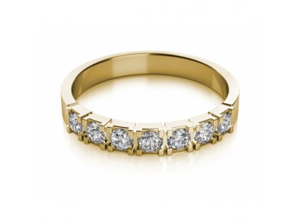 Zajímavý zlatý prsten Alexis se zirkony (Materiál šperku Žluté zlato, Velikost 46)
