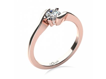 Zásnubní prsten Tanya, růžové zlato se zirkonem (Materiál šperku Růžové zlato, Velikost 46)