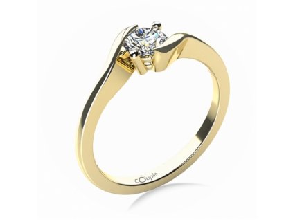 Zásnubní prsten Tanya, zlato s briliantem (Materiál šperku Žluté zlato, Velikost 46)