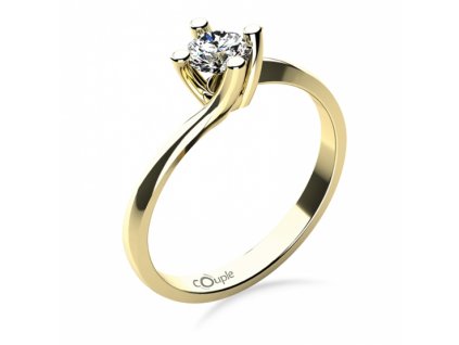 Zásnubní prsten Sivan, zlato s velkým zirkonem (Materiál šperku Žluté zlato, Velikost 46)