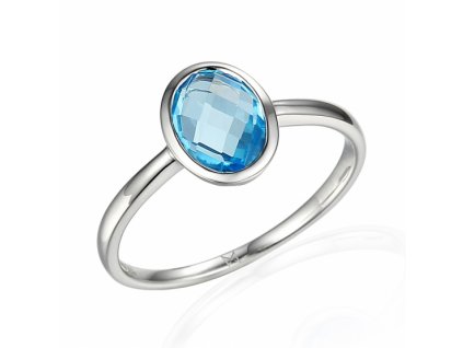 Originální prsten Devon, bílé zlato a modrý topaz (blue topaz) (Velikost ORIGINÁLNÍ PRSTEN DEVON)