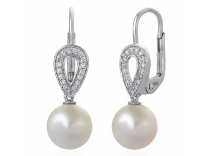 13638 diamantove nausnice cordelia bile zlato a perly