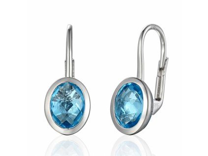 13701 originalni nausnice devon bile zlato s modrymi topazy blue topaz