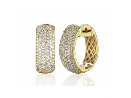 Luxusní diamantové náušnice Giada, žluté zlato s brilianty (Materiál šperku Žluté zlato)