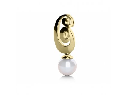 Zajímavý přívěsek Brina, zlato a perla (Materiál šperku Bílé zlato)