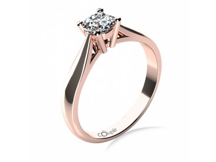 Elegantní zásnubní prsten Rose, zlato a briliant (Materiál šperku Žluté zlato, Velikost 46, Průměr kamene 3,5 mm)