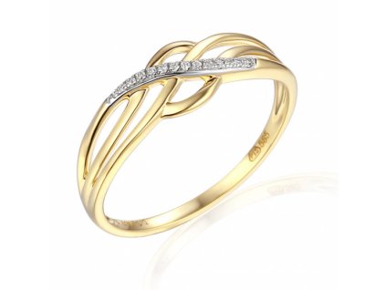 Vkusný prsten Gianna, zlato s brilianty (Materiál šperku Kombinované zlato, Velikost 46)