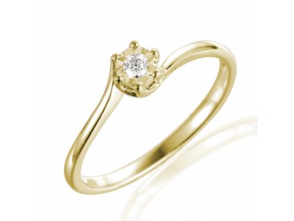 Zásnubní prsten Hester,  zlato briliantem (Materiál šperku Žluté zlato, Velikost 47)