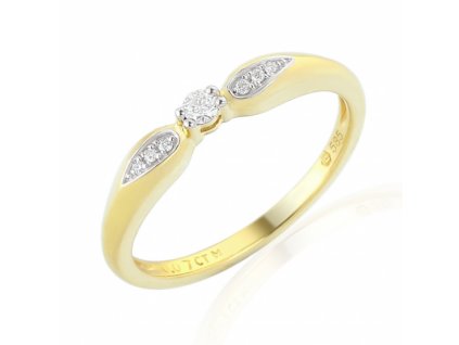 Jemný zásnubní prsten Hanni, zlato s brilianty (Materiál šperku Kombinované zlato, Velikost 46)