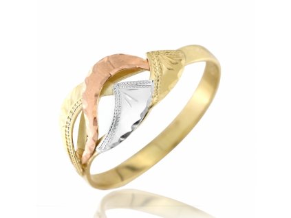Zajímavý prsten Maria, kombinované zlato