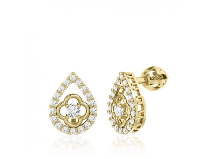 Peckové zlaté náušnice Amanda se zirkonem