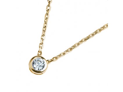 Decentní zlatý náhrdelník Selena osazený zirkonem, délka: 45 cm