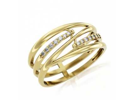 Elegantní zlatý prsten Trisha se zirkony