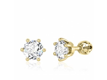 Peckové zlaté náušnice Simone se zirkony