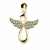 Větší zlatý přívěsek Agnes II se zirkony (Materiál šperku Žluté zlato)