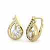 Elegantní zlaté náušnice Tear se zirkony (Materiál šperku Žluté zlato)