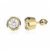 Decentní zlaté náušnice Lester II se zirkonem (Materiál šperku Žluté zlato)
