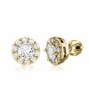 Moderní zlaté náušnice Troy osazené zirkony (Materiál šperku Žluté zlato)