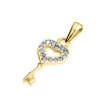 Zlatý přívěsek Lucky II se zirkony (Materiál šperku Bílé zlato)