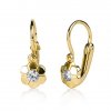 Dětské zlaté náušnice Olivia osazené zirkony (Materiál šperku Žluté zlato, Barevné varianty zirkonů Čirý zirkon)