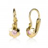 Dětské zlaté náušnice Olivia osazené zirkony (Materiál šperku Žluté zlato, Barevné varianty zirkonů Čirý zirkon)