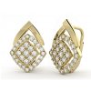Elegantní zlaté náušnice Kostka se zirkony (Materiál šperku Žluté zlato)