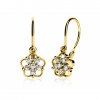 Dětské zlaté náušnice Aurora osazené zirkony (Materiál šperku Žluté zlato, Barevné varianty zirkonů Čirý zirkon)