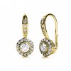 Luxusní zlaté náušnice Samantha II osazené zirkony (Materiál šperku Žluté zlato, Barevné varianty zirkonů Čirý zirkon)