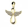 Větší zlatý andělský přívěsek Agnes II s brilianty (Materiál šperku Žluté zlato)