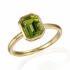 Prsten Naomi, žluté zlato a peridot (olivín) (Velikost 46)