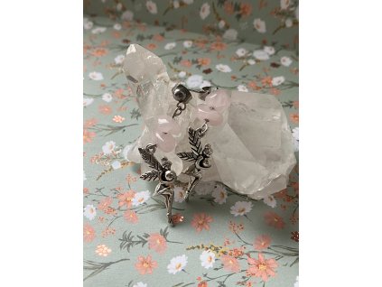 Náušnice s růženínem a vílou