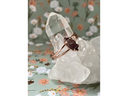 Prsten s ametystem ROSE GOLD