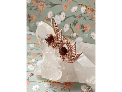 Náušnice s jaspisem ROSE GOLD