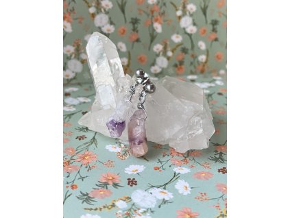 Náušnice se surovým ametystem