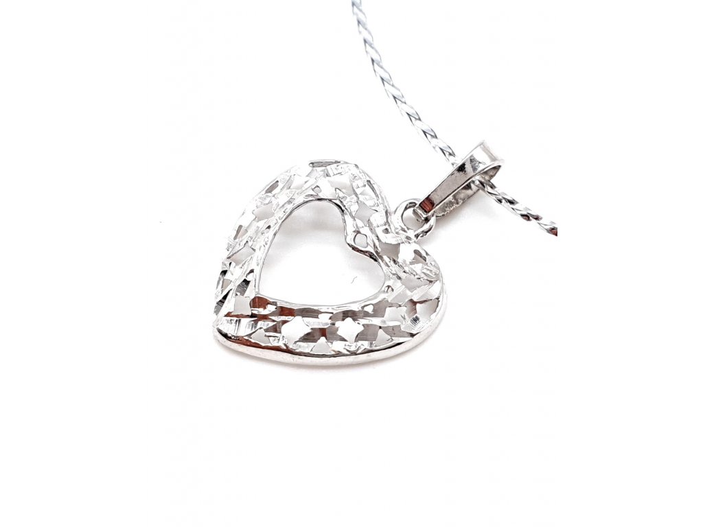 82269 privesek ve tvaru srdce z rhodiovaneho stribra