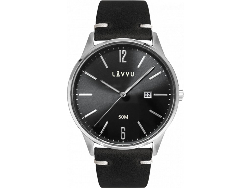 19783 lavvu elegantni panske hodinky karlstad black top grain leather