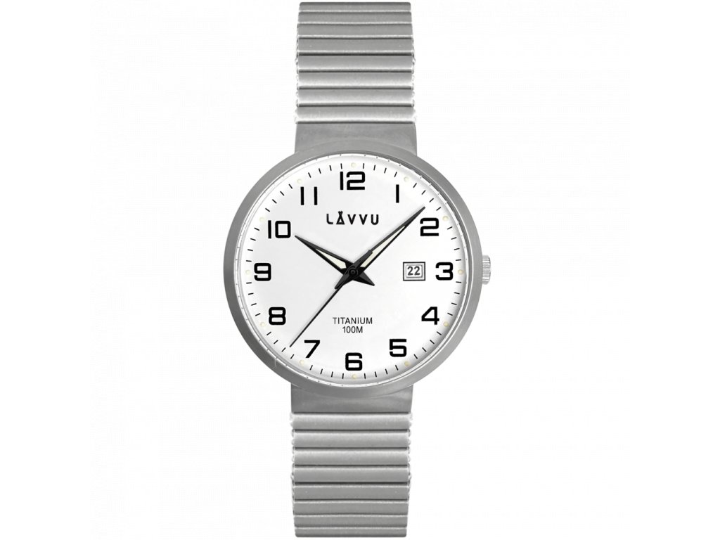 LAVVU Titanové pružné hodinky s vodotěsností 100M LUNDEN White