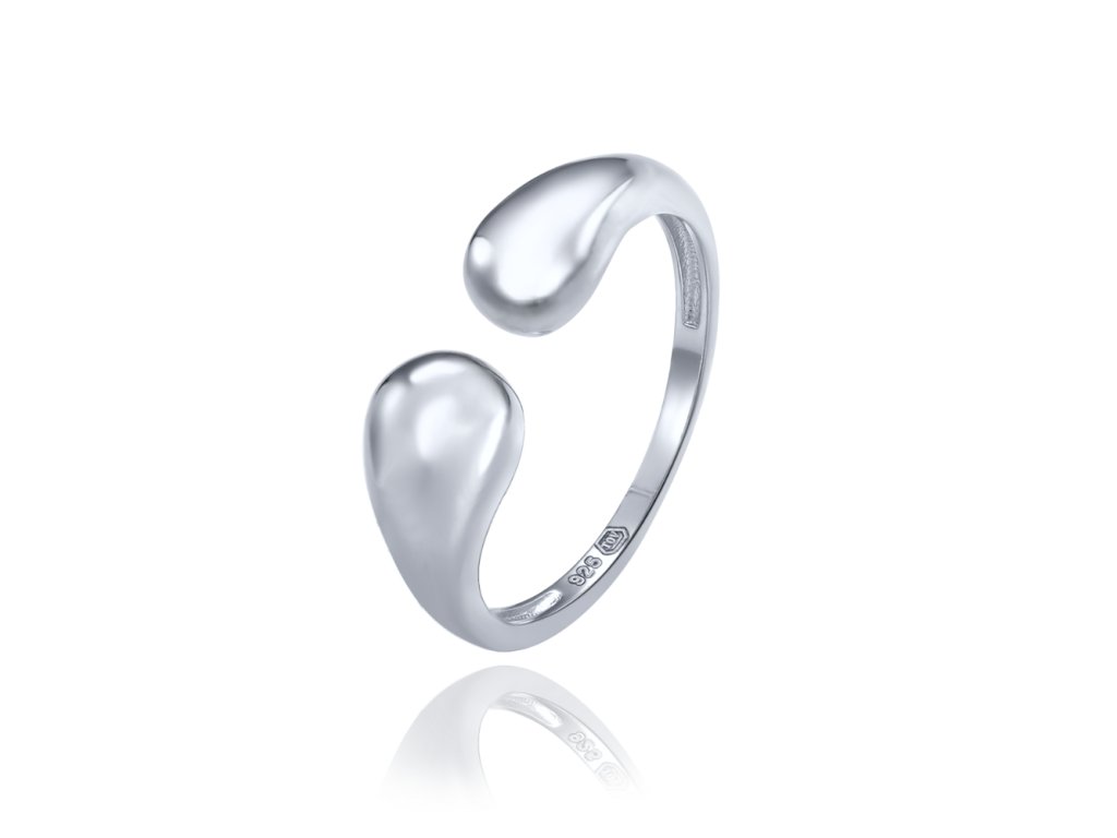 MINET Stříbrný prsten dvě kapky vel. 59 (Velikost prstenu 59)