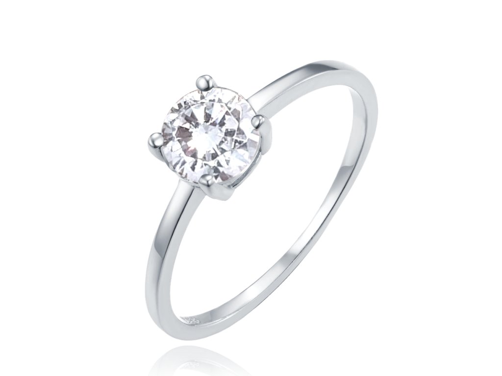 MINET Elegantní stříbrný prsten s bílým zirkonem vel. 60 (Velikost prstenu 60)