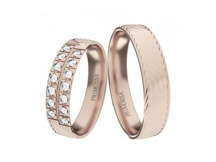 Snubní prsteny Primossa, růžové zlato - vzor č. 1179