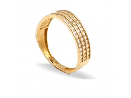 153996 zlaty prsten zdobeny zirkony po obvodu