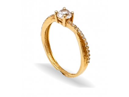 154008 zlaty prsten zdobeny radou zirkonu